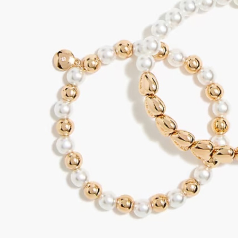 J crew Girls' gold heart and pearl bracelets set-of-two